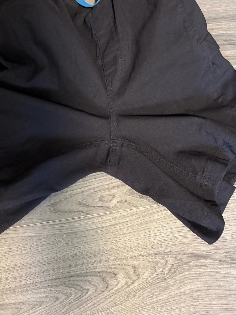 The North Face Men's Black Cargo Shorts with Light Blue Drawcord